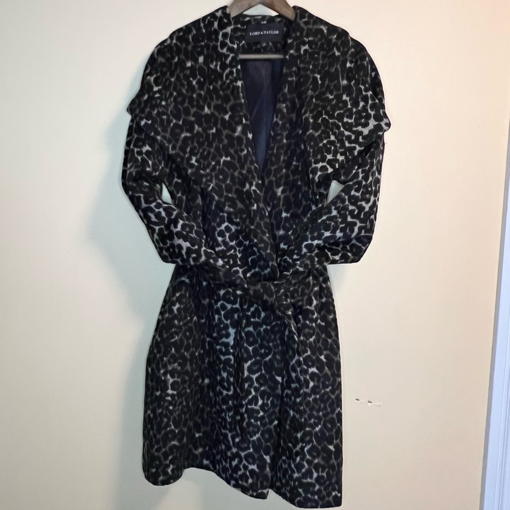 Leopard Print Wrap Coat